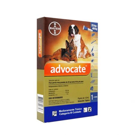 ANTIPARASITARIO PARA PERROS ADVOCATE 4 ML. DE 25 A 40 Kg